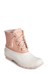 Sperry Saltwater Rain Boot In Blush Starlight Leather
