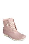 Sperry Saltwater Rain Boot In Blush Serpent Leather