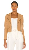 Iro Ashville Leather Moto Jacket In Tea