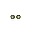 Tory Burch Kira Enameled Circle Stud Earring In Tory Gold/pine Tree