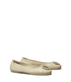 Tory Burch Minnie Travel Ballet Flat, Embossed Leather In Jamaica Sand Croc
