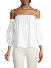 MILLY OFF-THE-SHOULDER COTTON-BLEND TOP,0400012852838