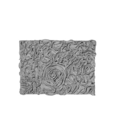 Home Weavers Bell Flower Bath Rug, 17" X 24" In Grey