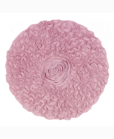 Home Weavers Bell Flower Bath Rug, 30" Round In Pink