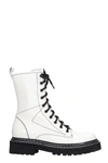 BIBI LOU COMBAT BOOTS IN WHITE LEATHER,11536086
