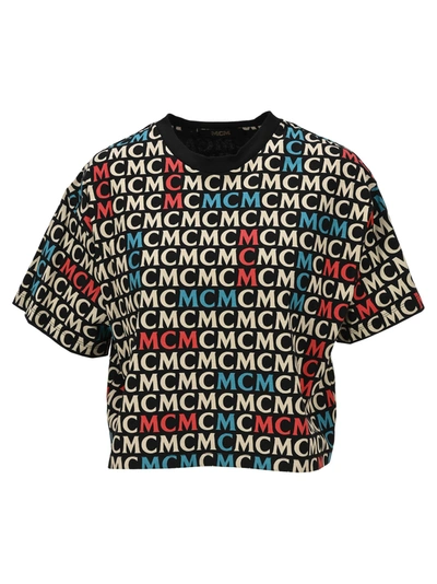 Mcm Monogram Print T-shirt In Multicolor