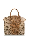 Brahmin Large Duxbury Tiger Stripe Croc Embossed Leather Satchel In Feline Ombre Melbourne