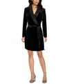 Adrianna Papell Womens Velvet Tuxedo Cocktail And Party Dress In Black