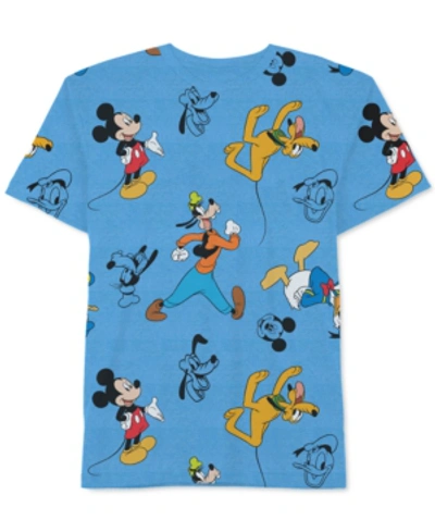 Disney Kids' Little Boys Mickey Mouse Printed Crewneck T-shirt In Blue Heather