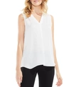 Vince Camuto Rumple Satin Sleeveless Peplum Top In New Ivory