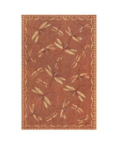 Liora Manne Carmel Dragonfly 3'3" X 4'11" Outdoor Area Rug In Red