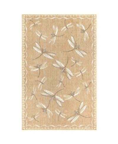 Liora Manne Carmel Dragonfly 4'10" X 7'6" Outdoor Area Rug In Sand