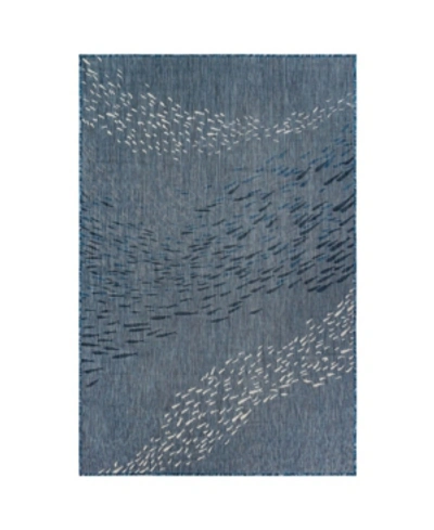 Liora Manne Carmel School Of Fish 7'10" X 9'10" Area Rug In Navy