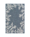 Liora Manne Carmel Coral Border 3'3" X 4'11" Outdoor Area Rug In Navy