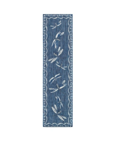 Liora Manne Carmel Dragonfly 1'11" X 7'6" Runner Rug In Navy