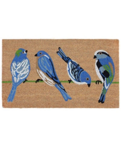 Liora Manne Natura Blue Birds Natural Coir Doormat In Neutral