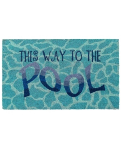 Liora Manne Natura This Way To The Pool Water Aqua 2' X 3' Outdoor Area Rug