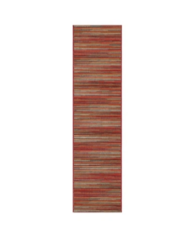 Liora Manne Marina Stripes 1'11" X 7'6" Runner Rug In Saffron