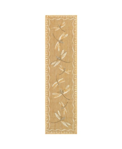 Liora Manne Carmel Dragonfly 1'11" X 7'6" Runner Rug In Sand