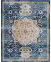 Nourison Ankara Global Anr03 Blue 8'10" X 11'10" Area Rug In Blue