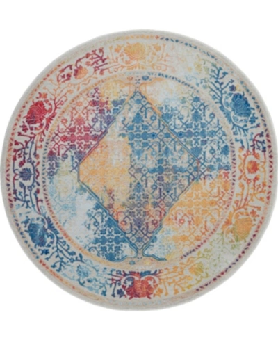 Nourison Ankara Global Anr04 Ivory 4' Round Rug