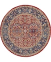 Nourison Ankara Global Anr02 Red 6' Round Rug In Red