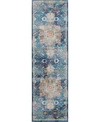 Nourison Ankara Global Anr03 Blue 2'4" X 8' Runner Rug In Blue