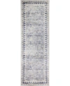 Bb Rugs Medley 5574a Ivory/grey 2'6" X 8' Runner Area Rug In Ivory/blue