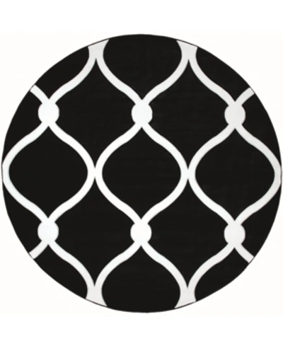 Asbury Looms Bristol Rodanthe 2050 11570 88r Black 7'10" Round Rug