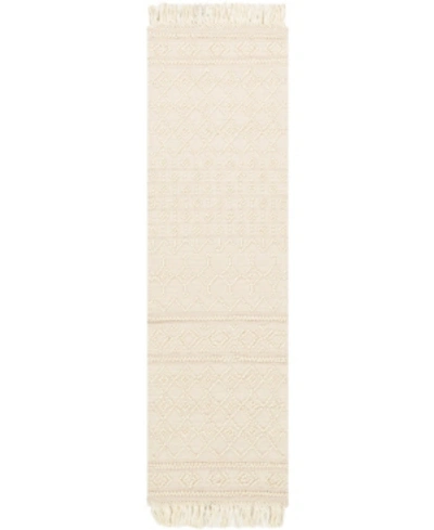Surya Farmhouse Tassels Fts-2305 White 2'6" X 8' Runner Area Rug