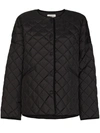 Totême Oversized Quilted Buttoned Jacket In Black