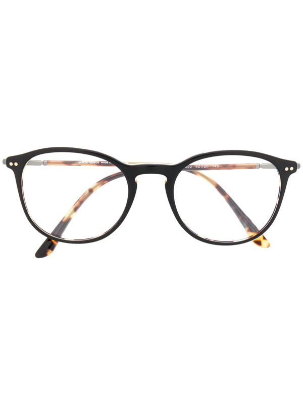 Giorgio Armani Ar 7125 Round-frame Glasses In Black | ModeSens