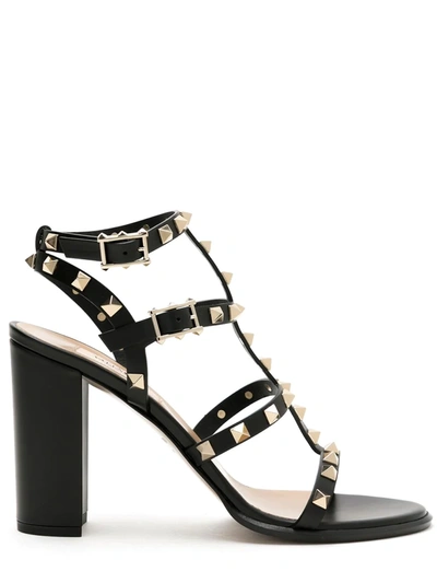 Valentino Garavani Rockstud 90mm Ankle-strap Sandals In Black