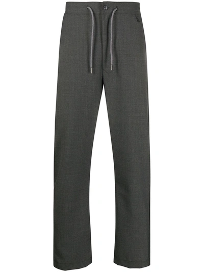 Drôle De Monsieur Elasticated Straight Leg Trousers In Grey