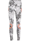 ADIDAS BY STELLA MCCARTNEY STRIPE-DETAIL LEOPARD-PRINT LEGGINGS