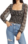 FREE PEOPLE LOLITA FLORAL PRINT TOP,OB1018998