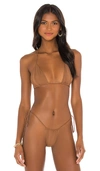 Riot Swim Bixi Bikini Top In Brown Sugar