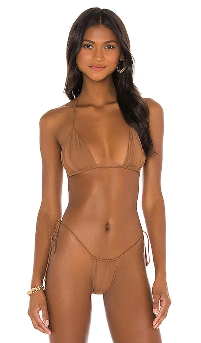 Riot Swim Bixi Bikini Top In Brown Sugar