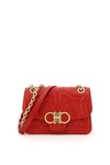 Ferragamo Gancini Quilted Shoulder Bag In Red