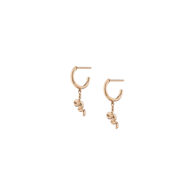 Aurate Gold Snake Huggie Earrings In Gold/ Pink