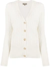 N•peal Cable-knit Cashmere Cardigan In Neutrals