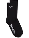 Pas Normal Studios 'mechanism' Logo-intarsia Socks In Black