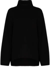 Totême Oversized Wool-blend Turtleneck Sweater In Black