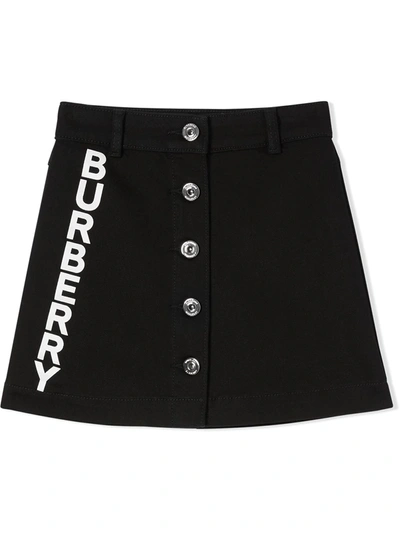 Burberry Kids' Little Girl's & Girl's Emilia Logo Denim Skirt In Black