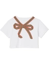 BURBERRY BOW-PRINT CROPPED T-SHIRT