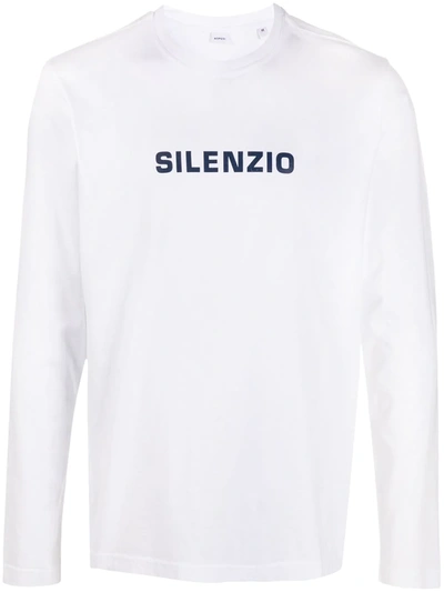 Aspesi Long Sleeve Logo T-shirt In White