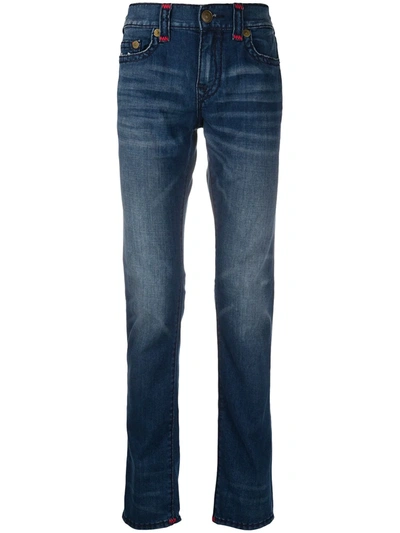 True Religion Rocco Mid-rise Slim Fit Jeans In Blau