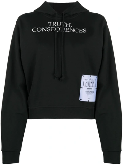 Mcq Swallow Slogan Print Hoodie In Black