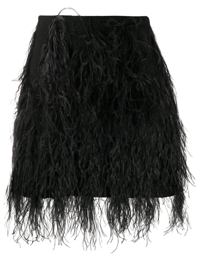 Giambattista Valli Feather-layered Mini Skirt In Black