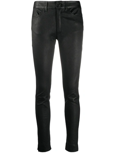 Dondup Textured Skinny-fit Trousers In Black